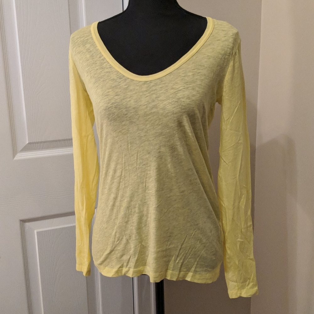 JCrew long sleeve yellow tee
